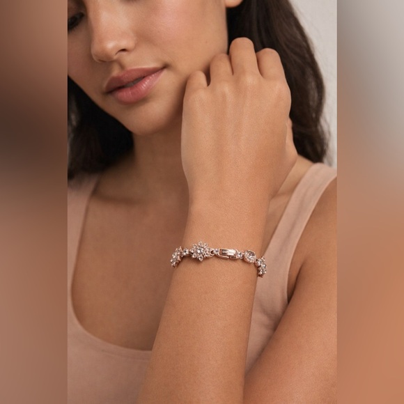 ✨Givenchy rose gold-tone floral crystal bracelet —shines & elevates any outfit.✨ - Picture 3 of 9